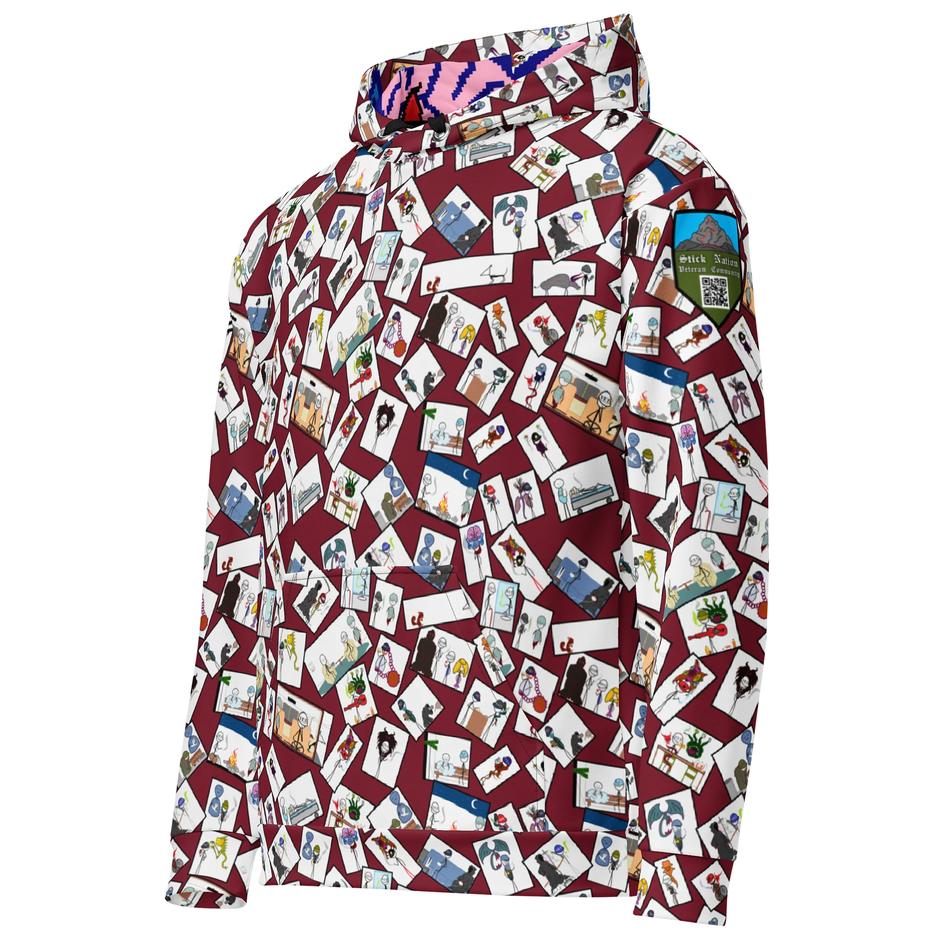 Stick Vet Comic Pannels Hoodie RED product image (2)