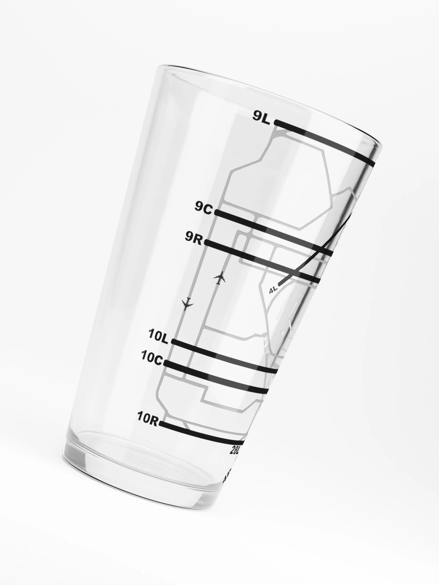 O'Hare Airport Chicago Runway Diagram Pint Glass product image (6)