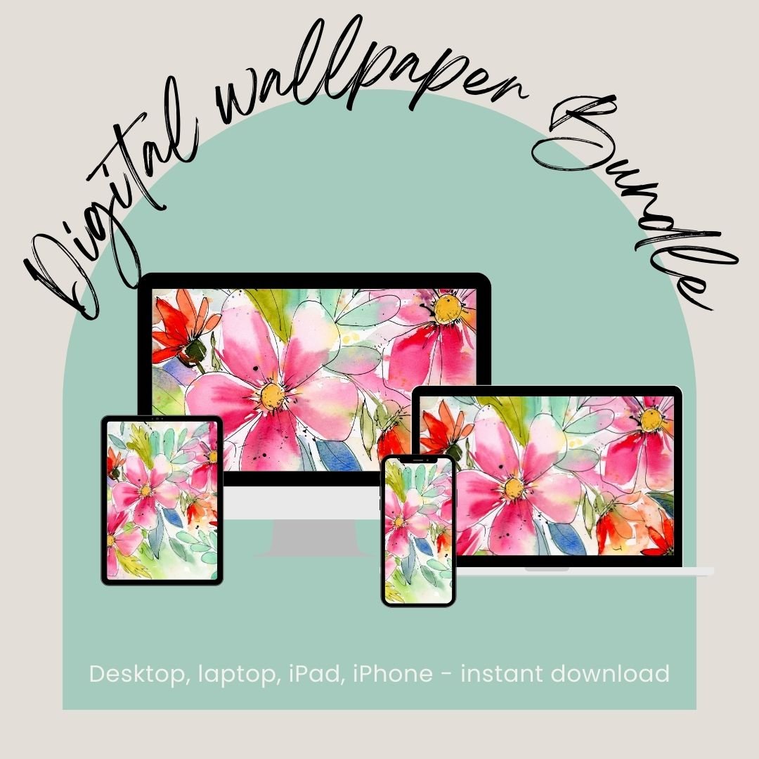 Loose & Wild Watercolor Digital Wallpaper Bundle product image (9)