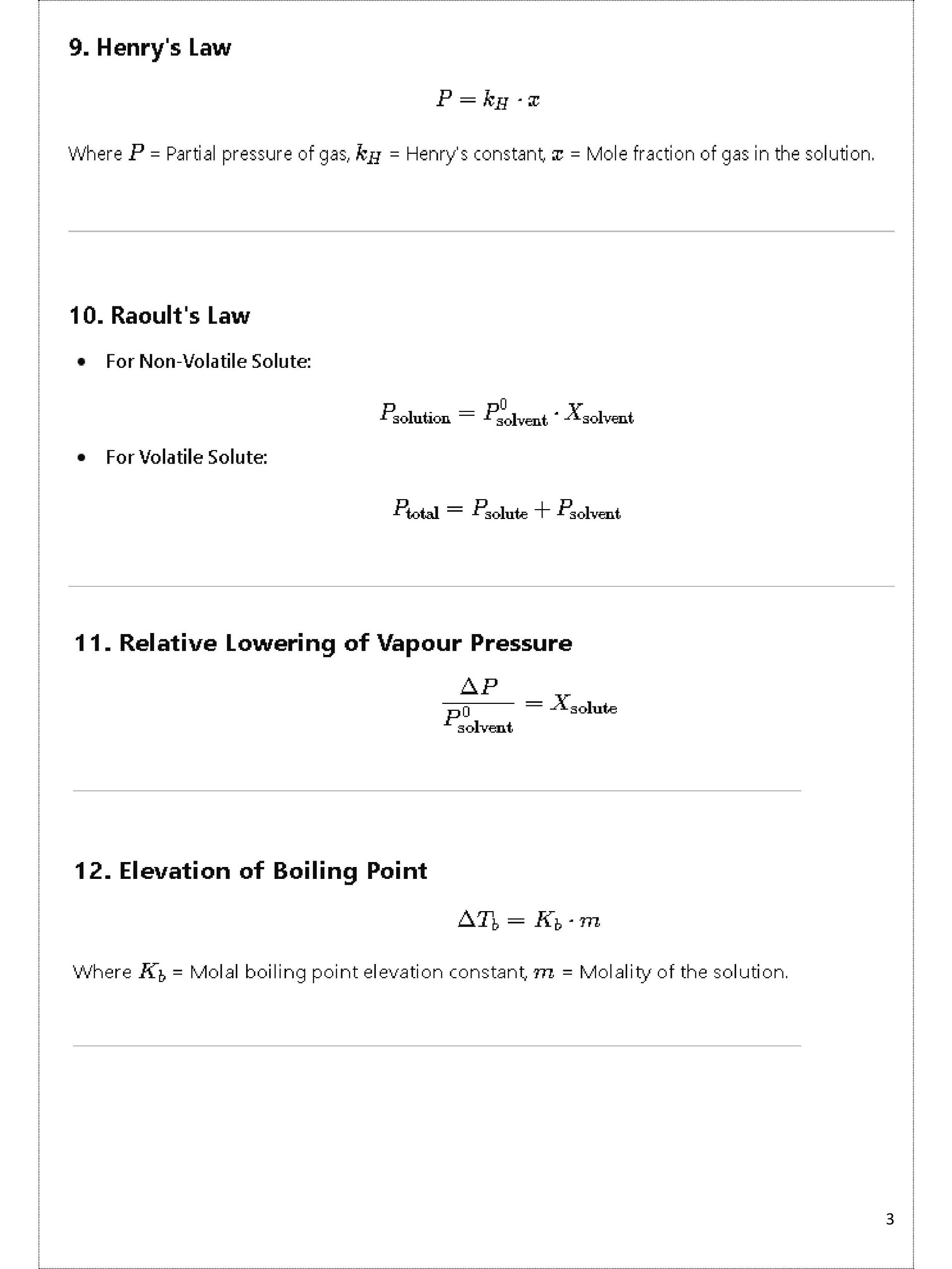 Class 12 Chemistry Formula Sheet product image (5)