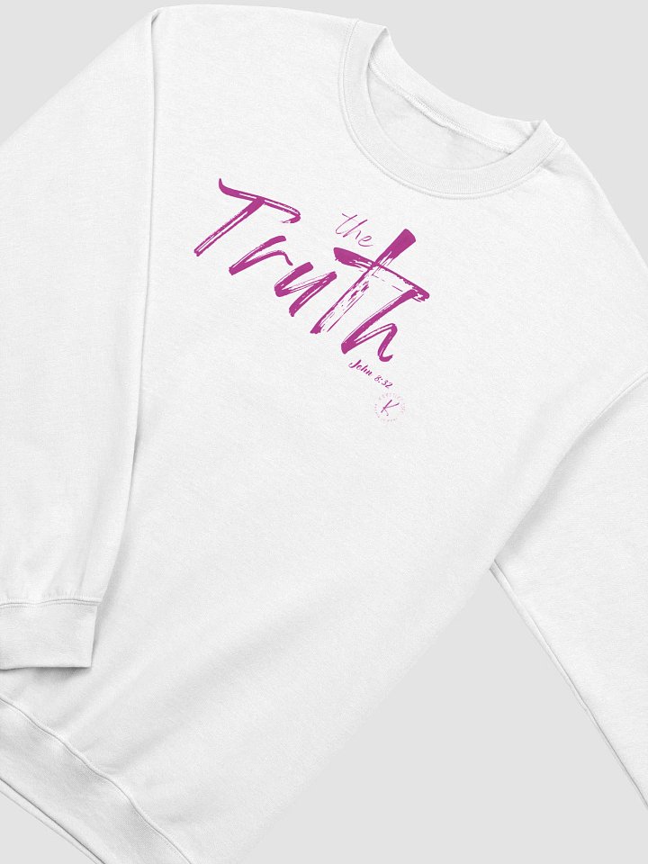 The Truth white sweatshirt with pink graphic product image (2)