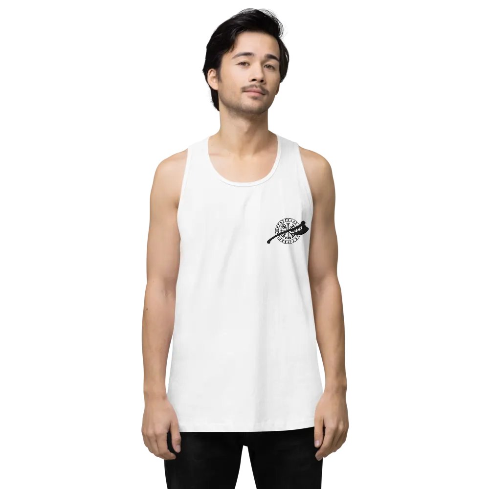 VEGVISIR & AXE - Tank Top Men Black Embroidery product image (3)