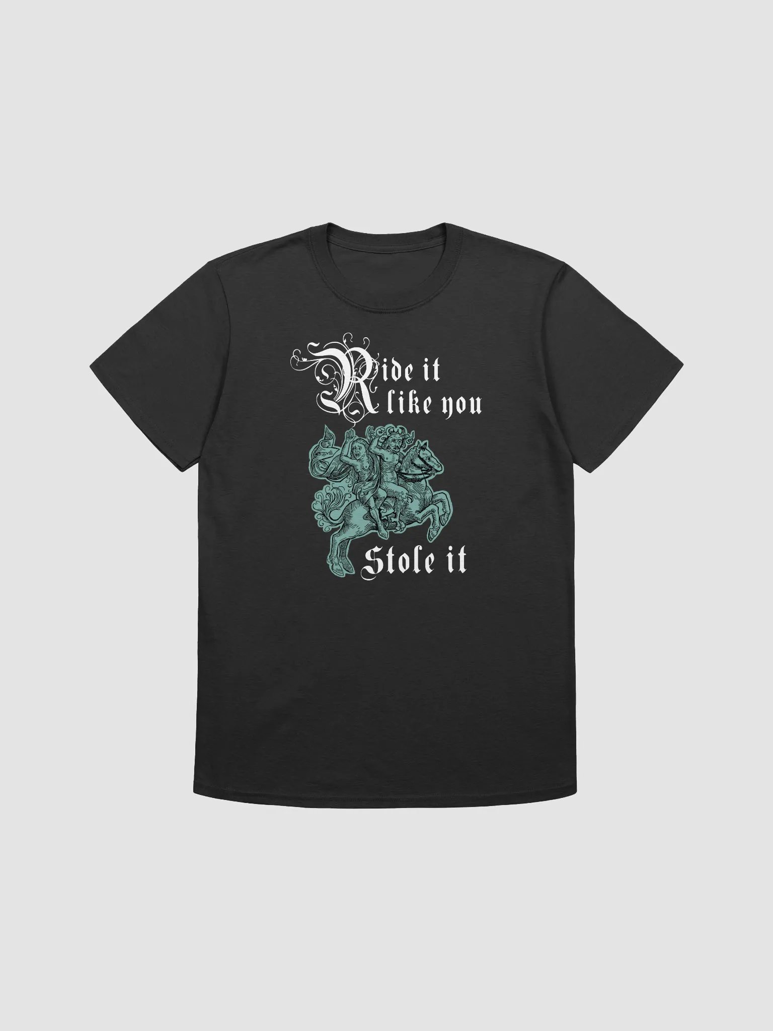 Devil on a horse weird medieval style t shirt product image (9)