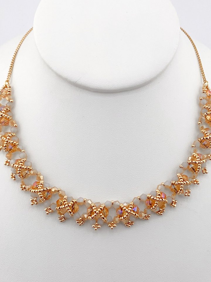 Gold Crystal Beaded Collar Necklace product image (1)