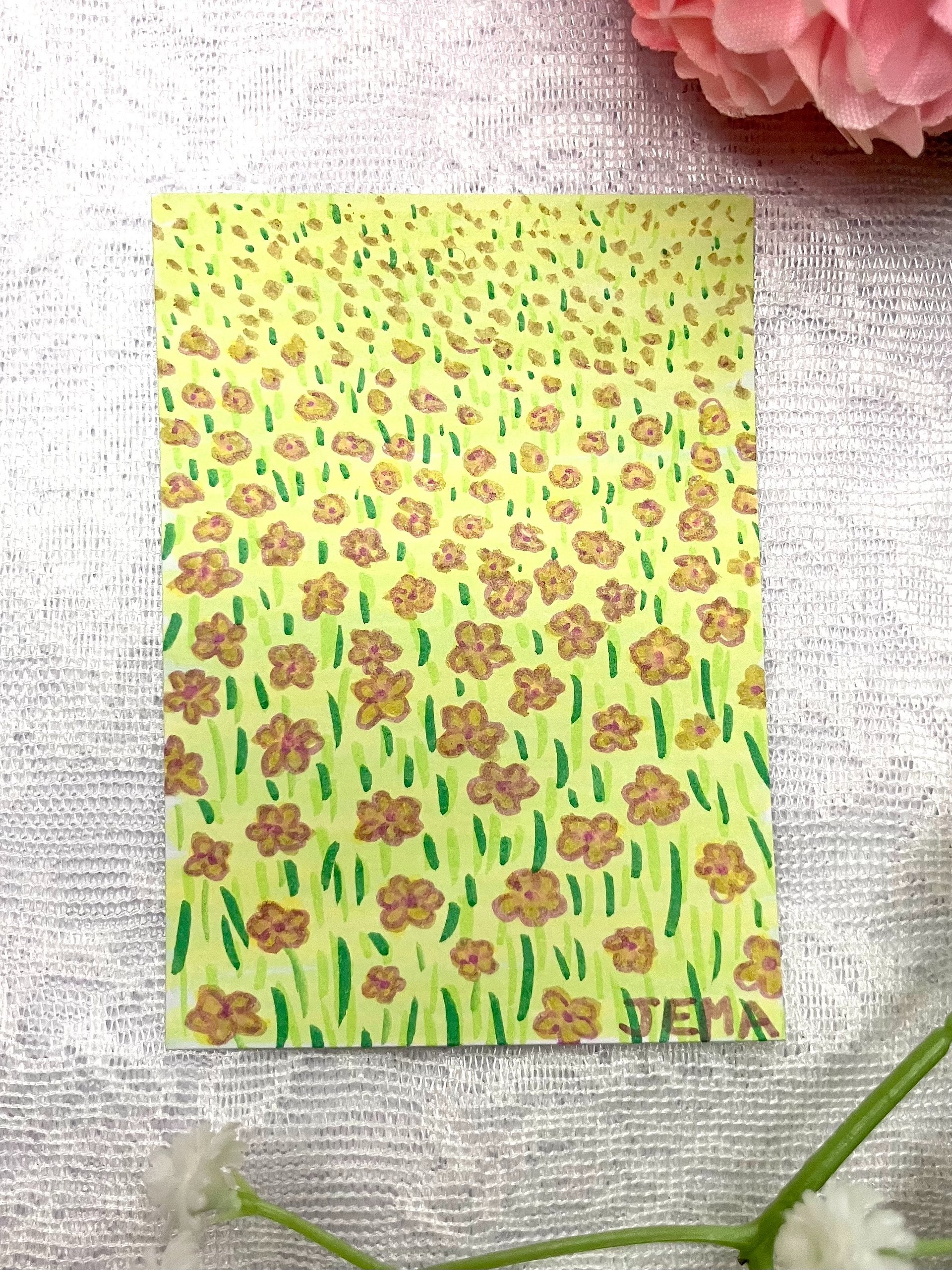 Field Of Flowers ACEO Original Marker Artwork product image (3)