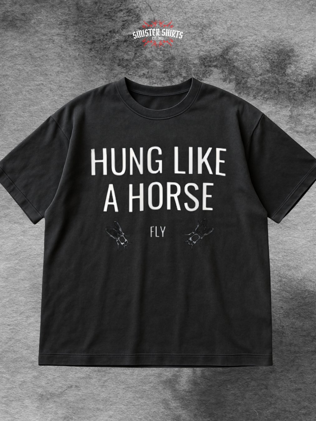 "Hung Like A Horse Fly Shirt" – Funny & Bold Graphic Tee product image (1)