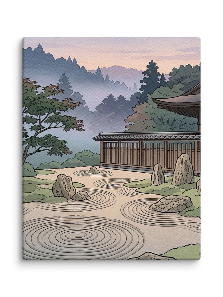 Tranquil Zen Garden Pavilion Canvas - Zen Minimalist Wall Art product image (1)