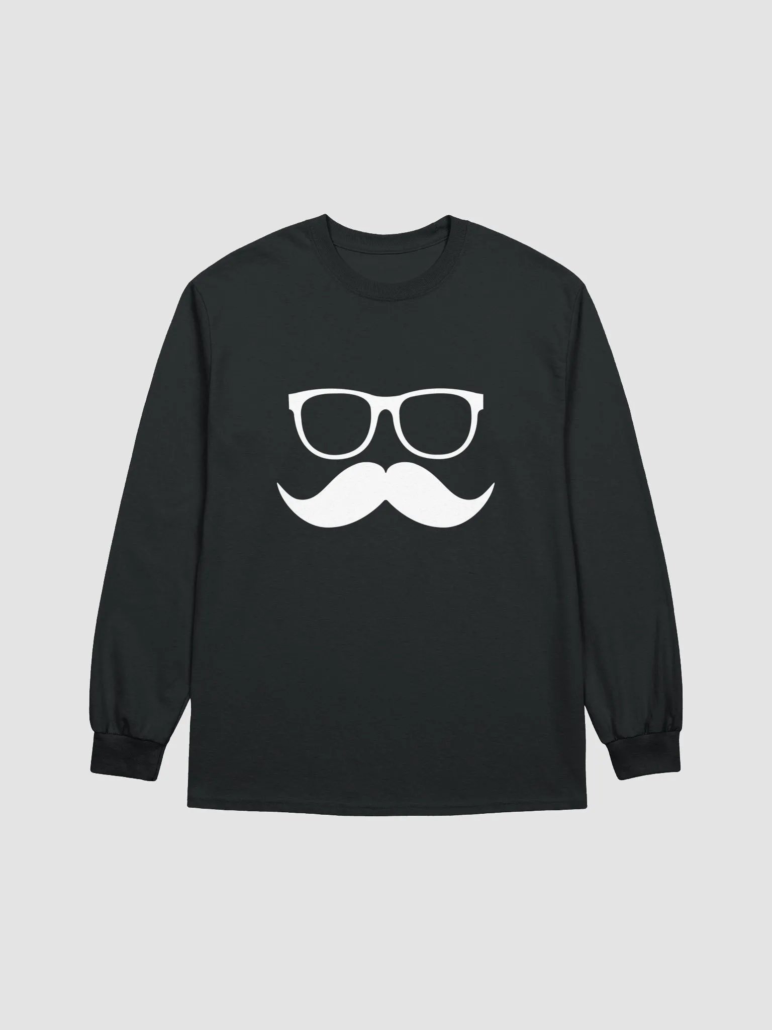 White Moofstache Long-Sleeve Tee product image (1)