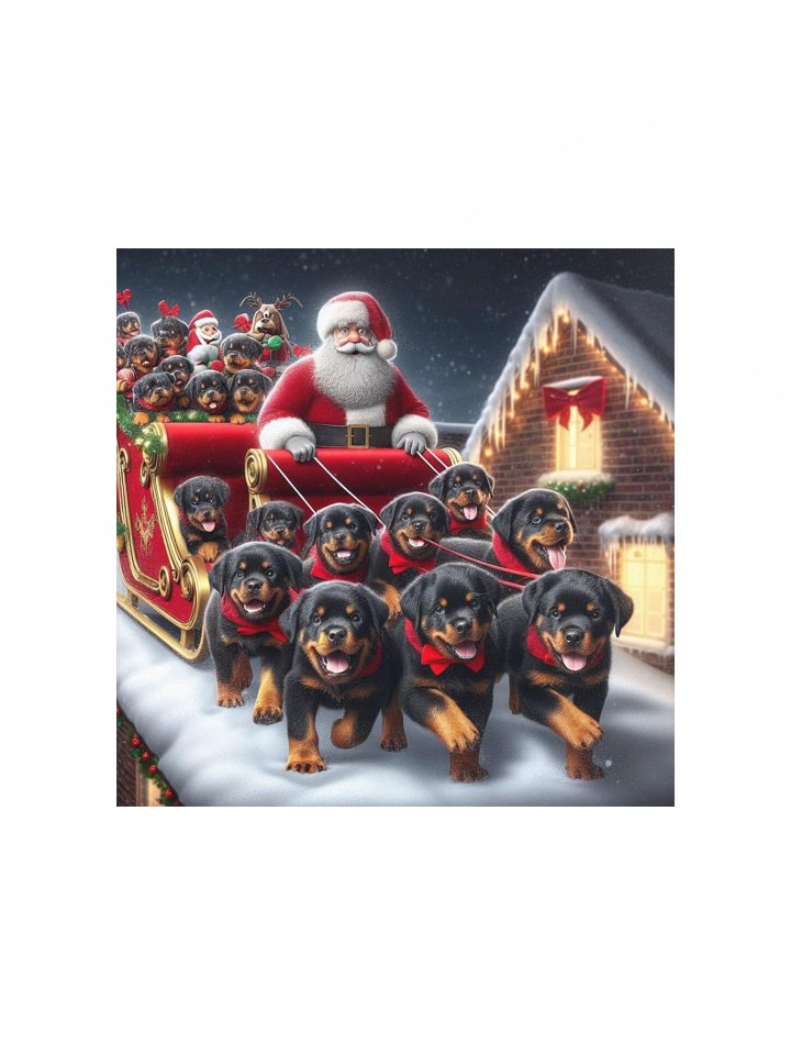 Santa's Rottweiler Sleigh Poster product image (4)
