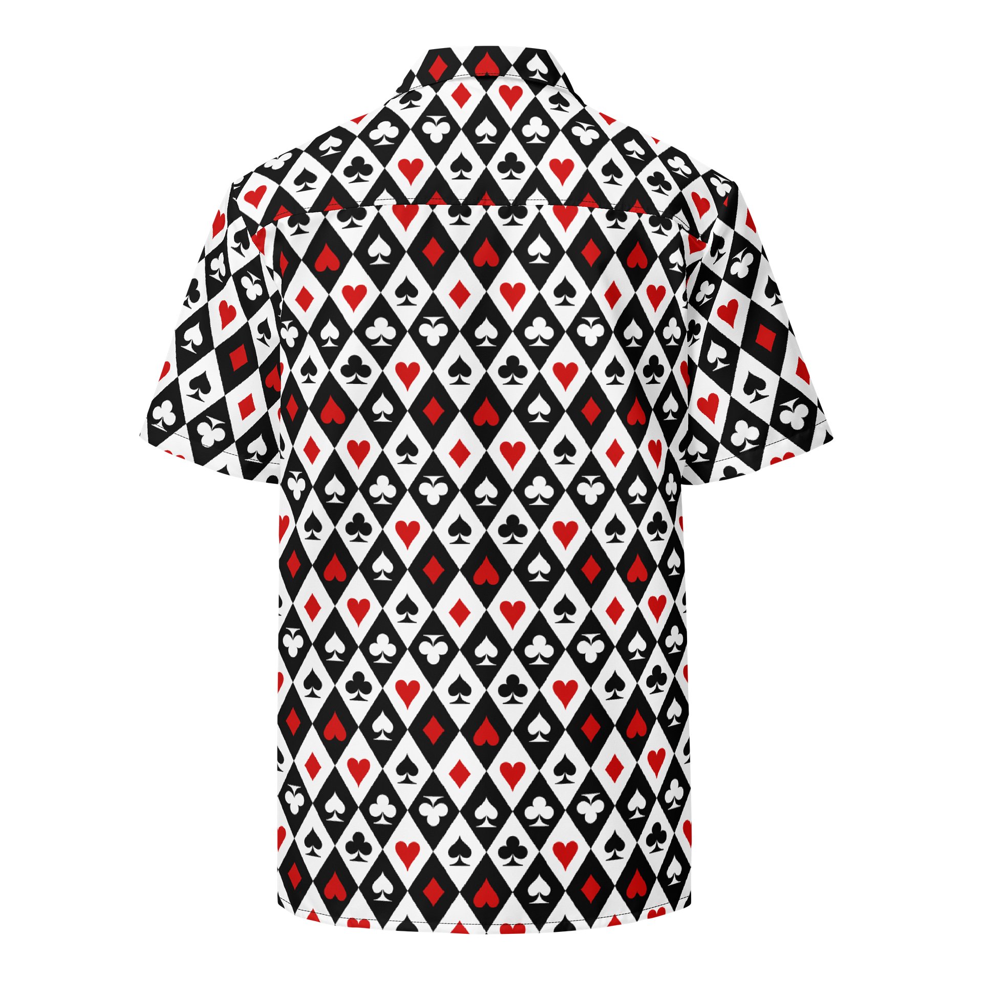 Retro Playing Card Suits Argyle All-Over Print Hawaiian Shirt product image (3)