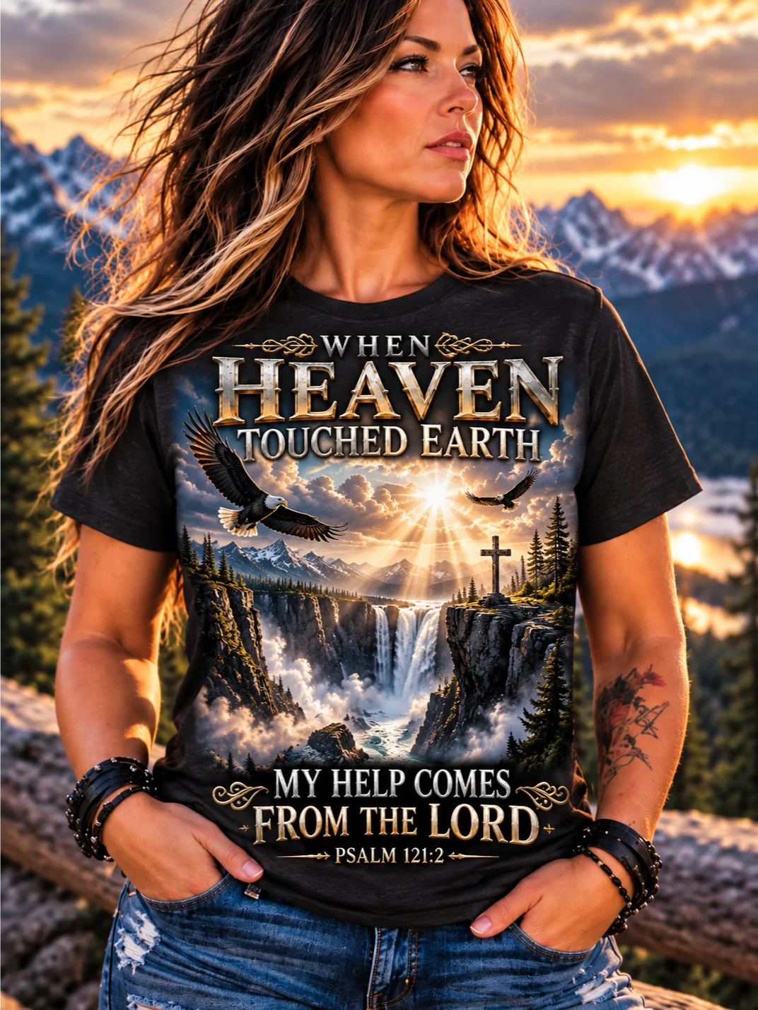 When Heaven Touched Earth – Psalm 121:2 Christian T-Shirt product image (1)