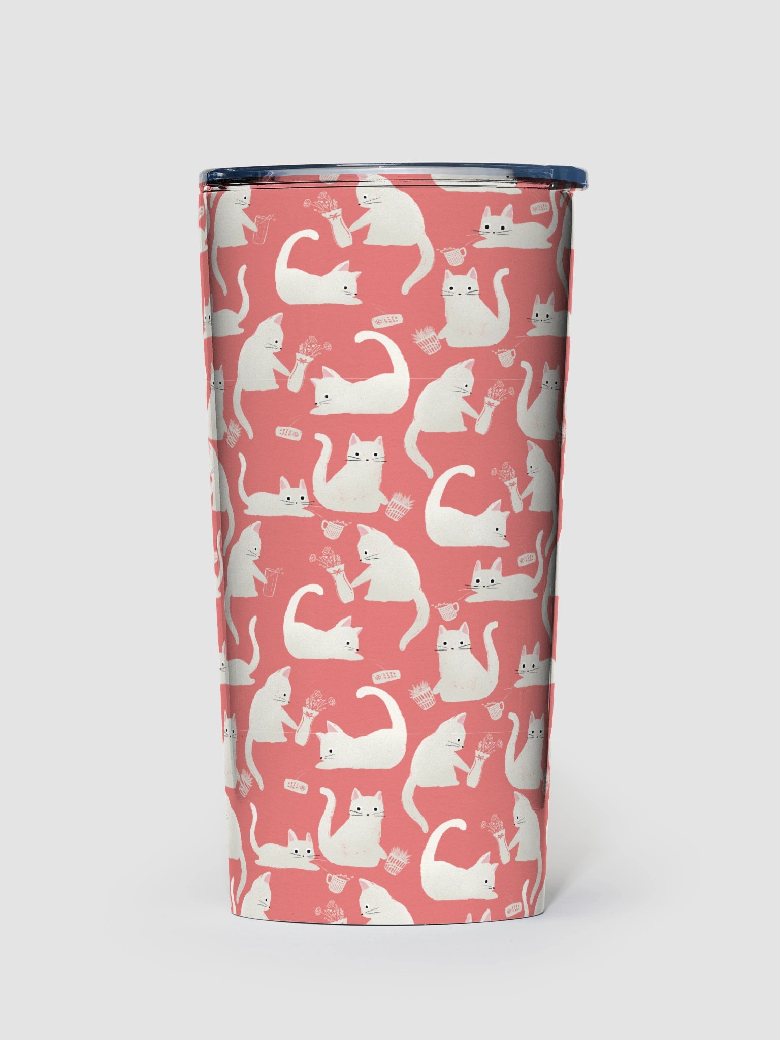 Bad Cats Knocking Stuff Over Tumbler, Pink product image (1)