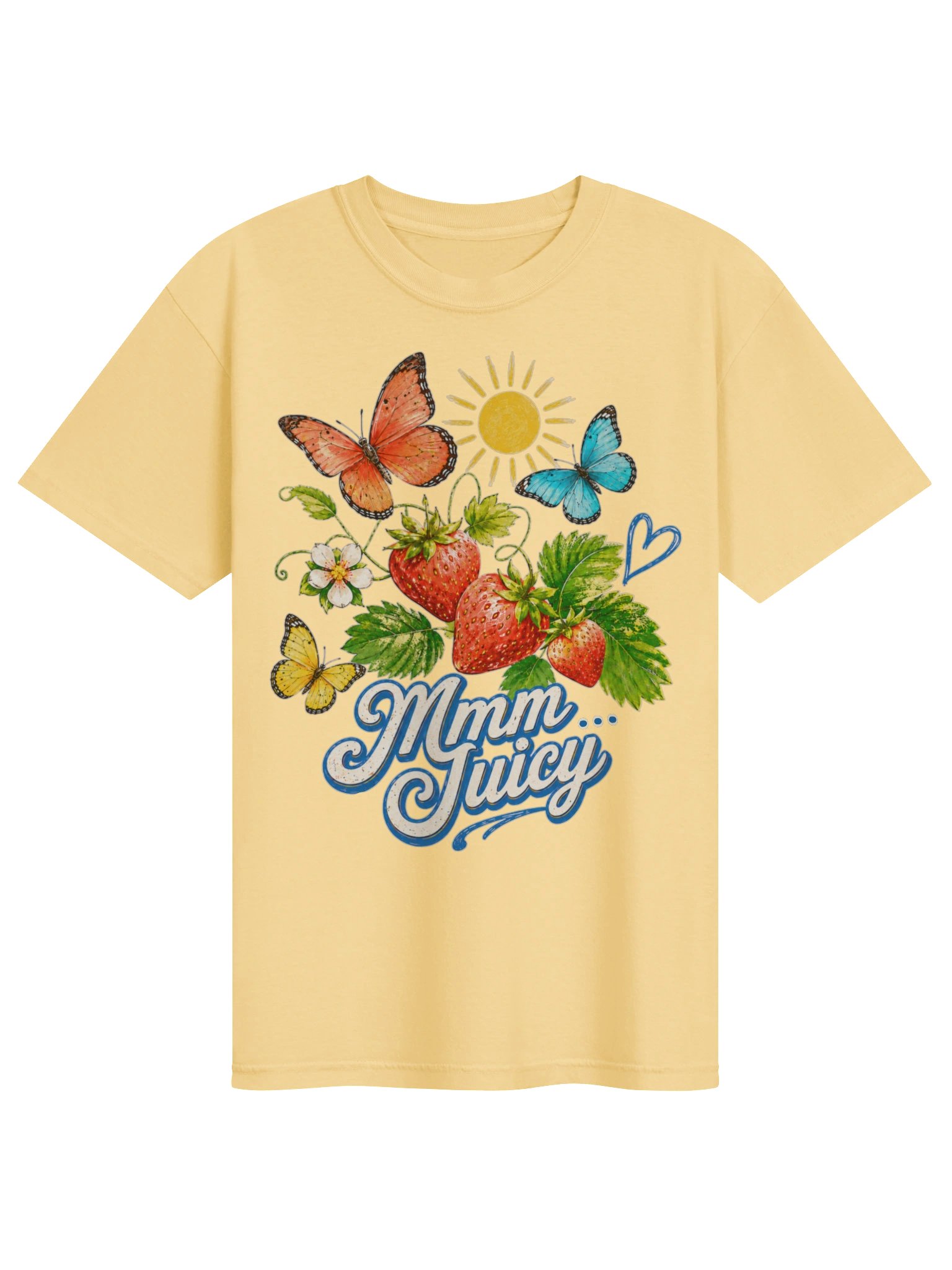 Mmm Juicy Strawberry & Butterflies Tee product image (2)