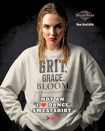 Dance sweatshirts made for the part of dance you actually live.

Grit. Grace. Bloom.
Practice. Bloom. Repeat.

More than sayi...
