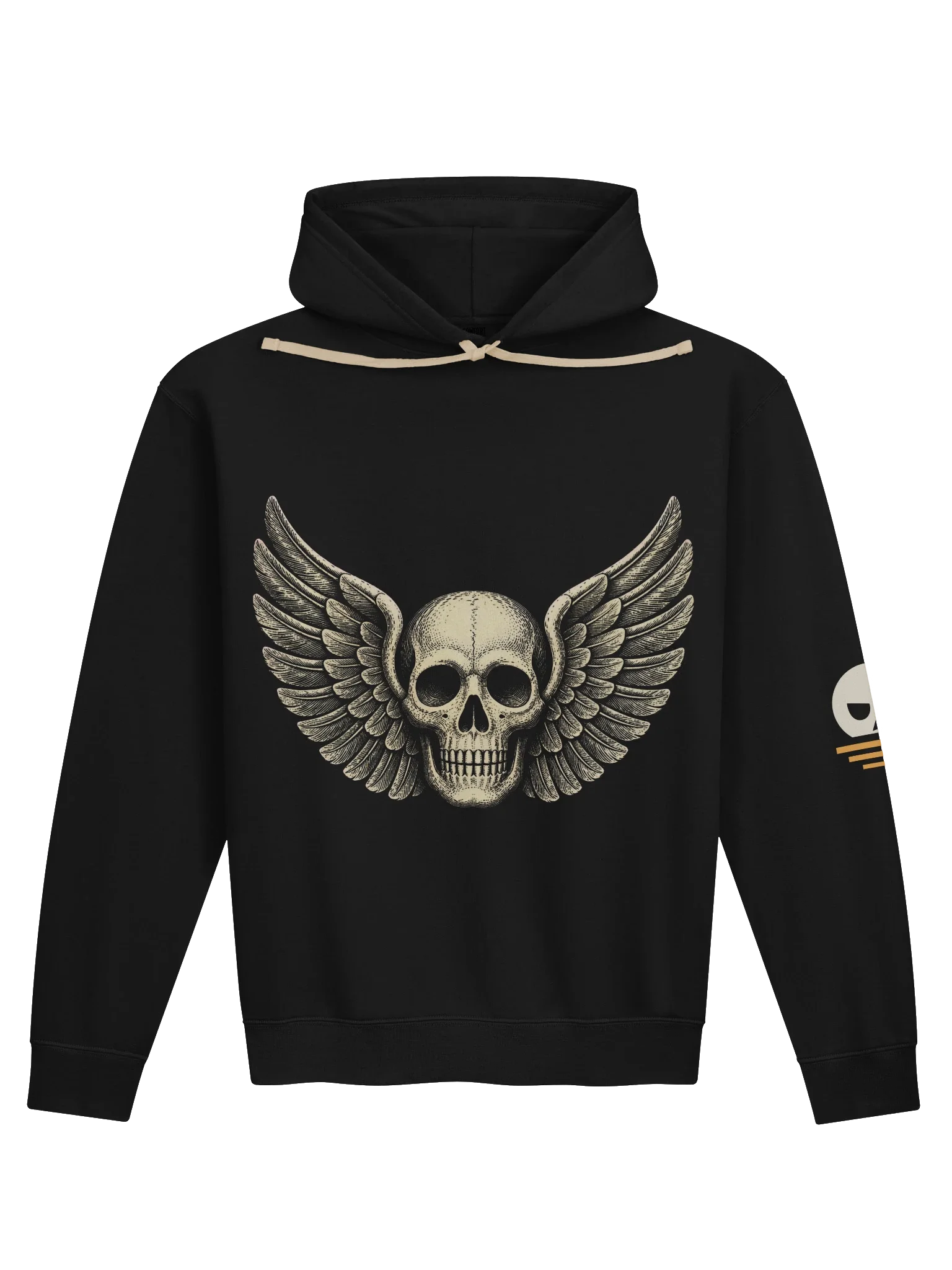 Winged Death's Head Hoodie, Black