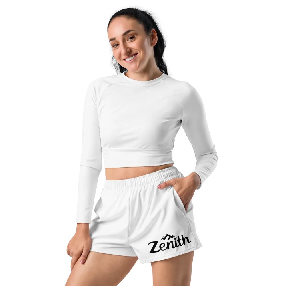 Zenith Unisex Athletic Shorts - Exclusive Design, White, Lightweight, Relaxed Fit product image (1)