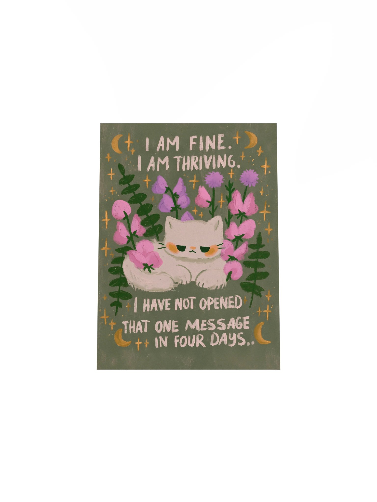 Thriving Cat Floral Mood Poster product image (31)