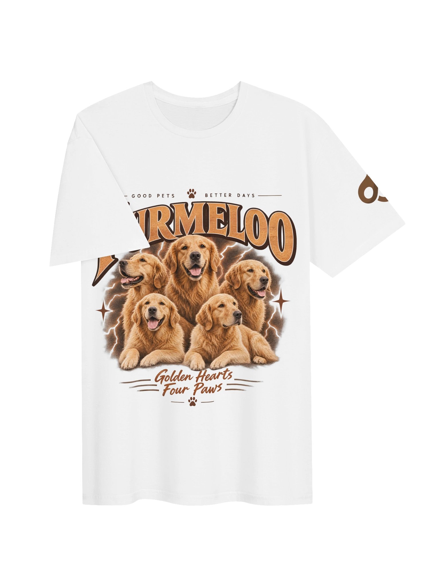 Furmeloo Golden Hearts Four Paws T-Shirt product image (3)