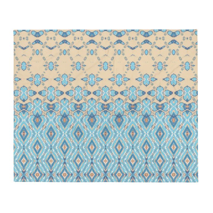 Blue & Cream Diamond Metamorphosis Throw Blanket product image (2)