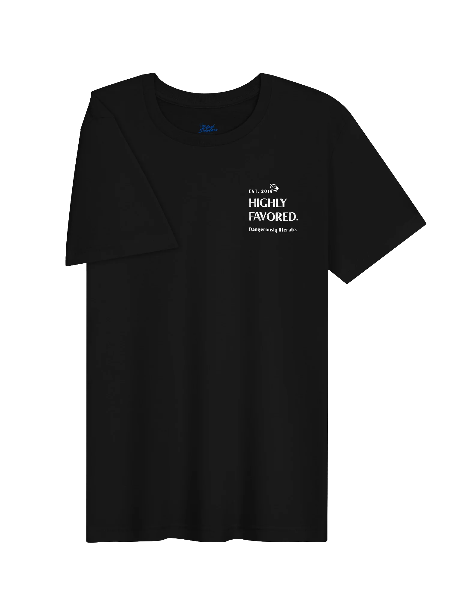 Highly Favored. Dangerously literate. Black tee. product image (3)