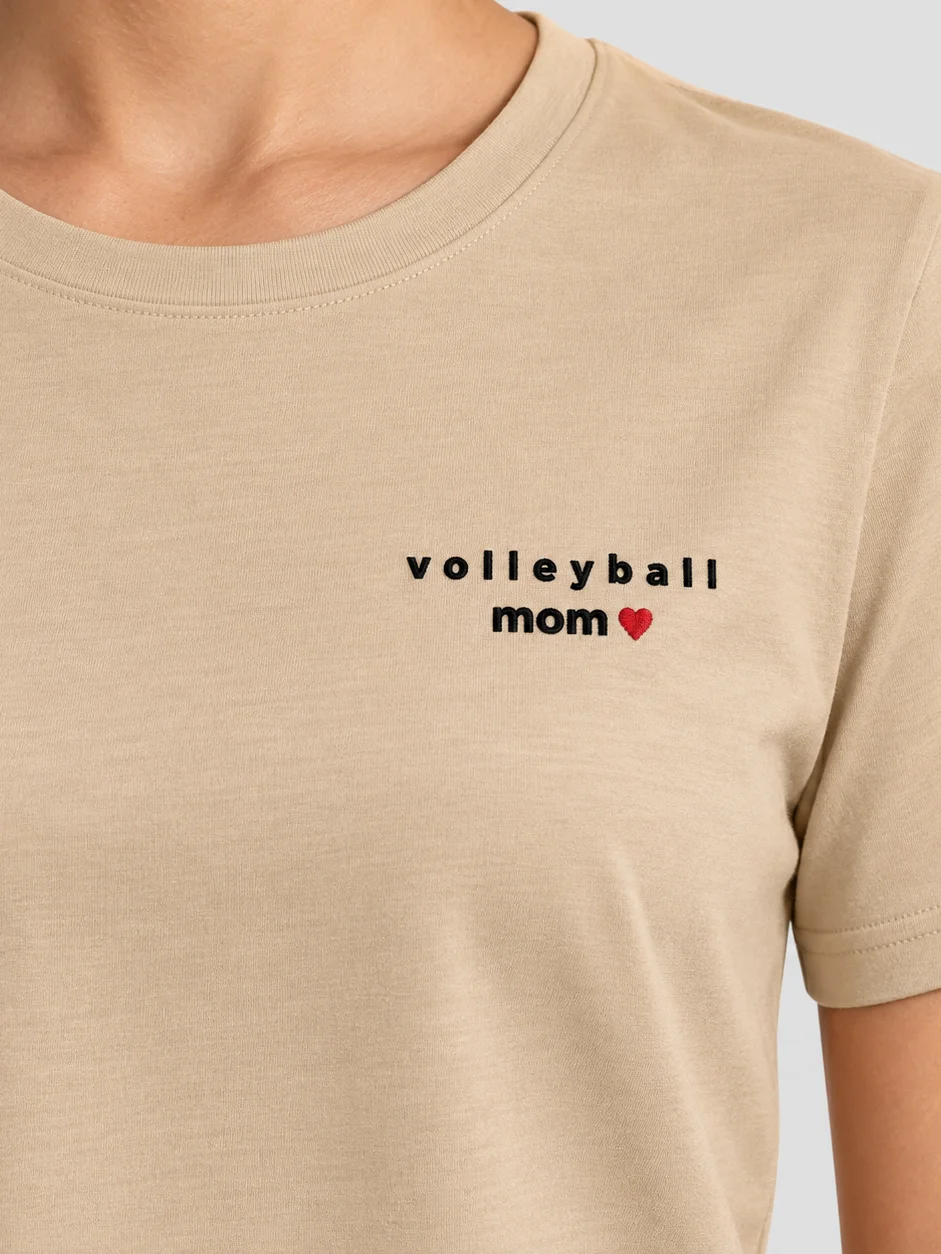 Volleyball Mom Heart Embroidered Organic Tee product image (2)
