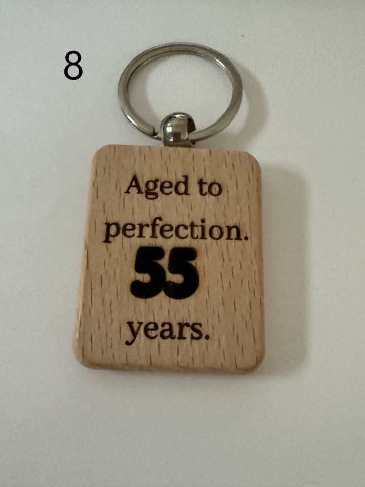 Milestone Birthday Wooden Engraved Keychains | Age 21–70 | Handmade Gift for Him or Her (4) product image (8)