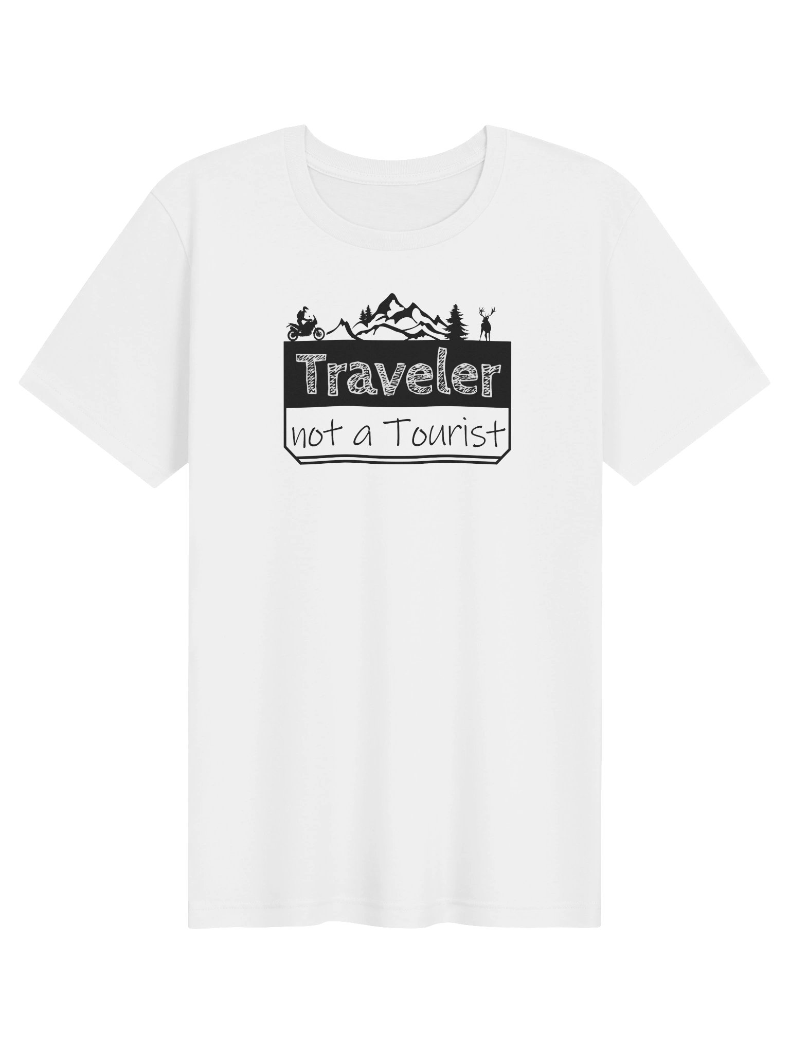 Traveler not a Tourist | Women's Adventure Motorcycle T-Shirt product image (2)