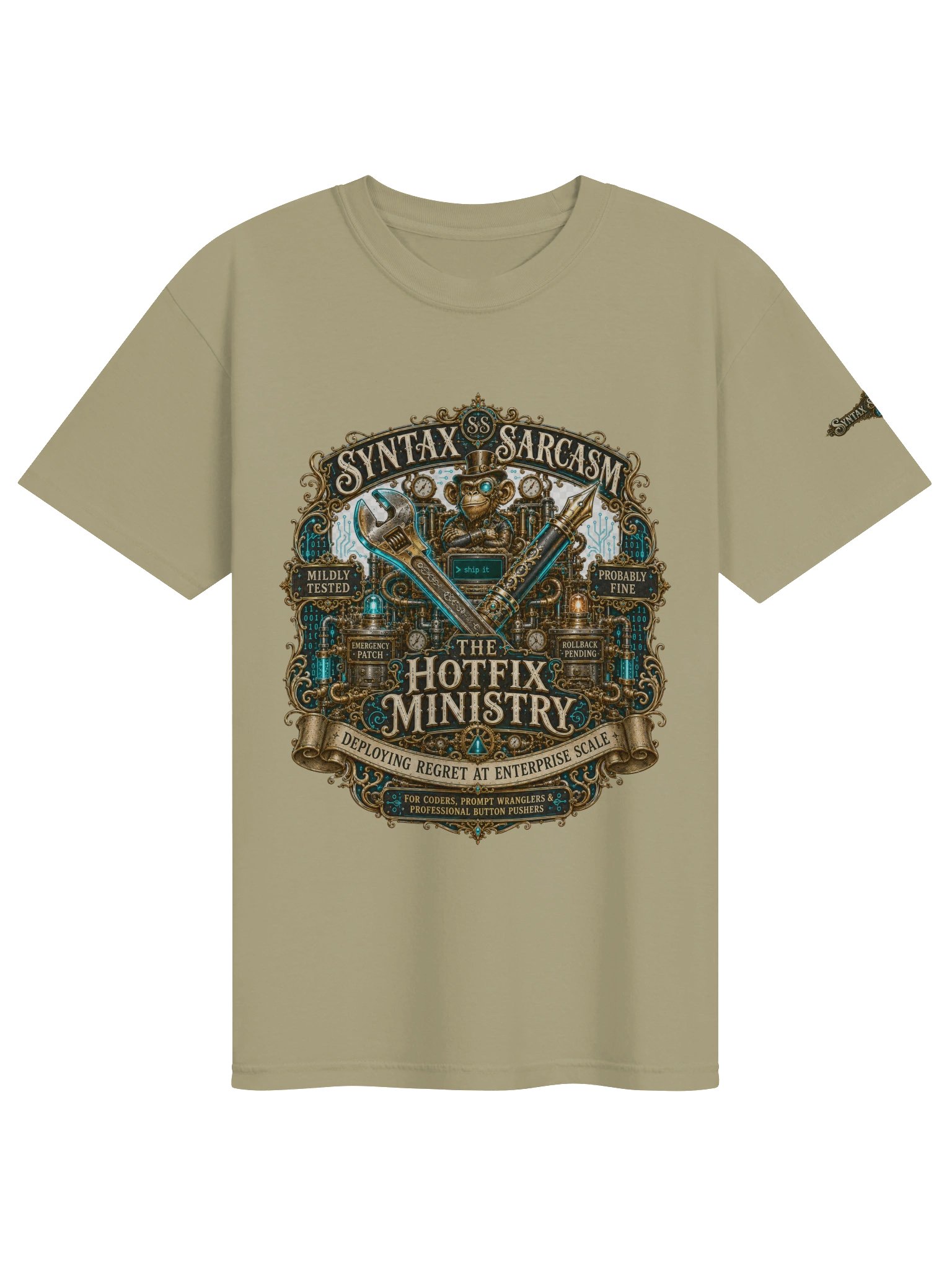 Syntax & Sarcasm Hotfix Ministry Heavyweight Coding T-Shirt product image (81)