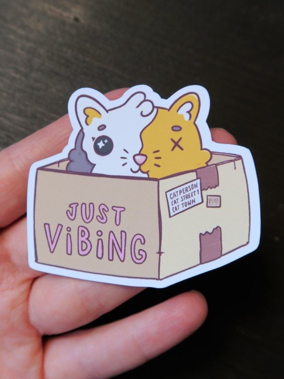 sticker : cat box vibes product image (2)