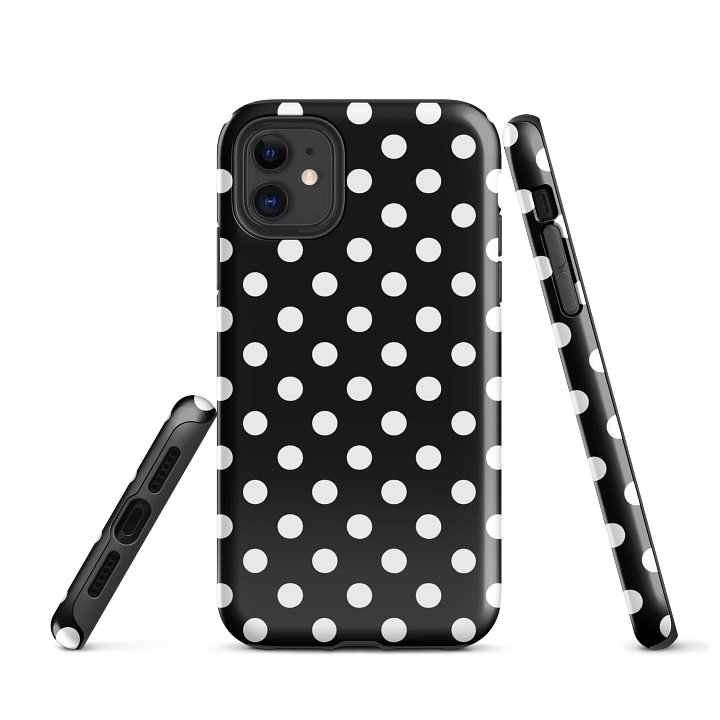 black polka dot i phone case product image (1)