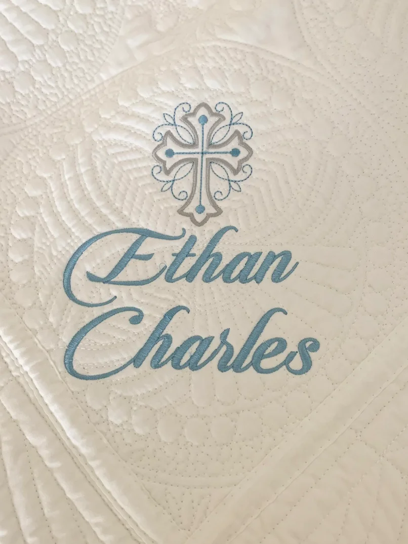 Personalized Baptism Quilt: Embroidered Christening Gift product image (2)