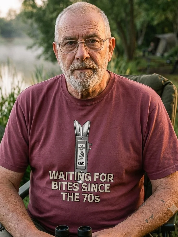 Heron Bite Indicator “Waiting For Bites Since The 70s” T-Shirt product image (1)