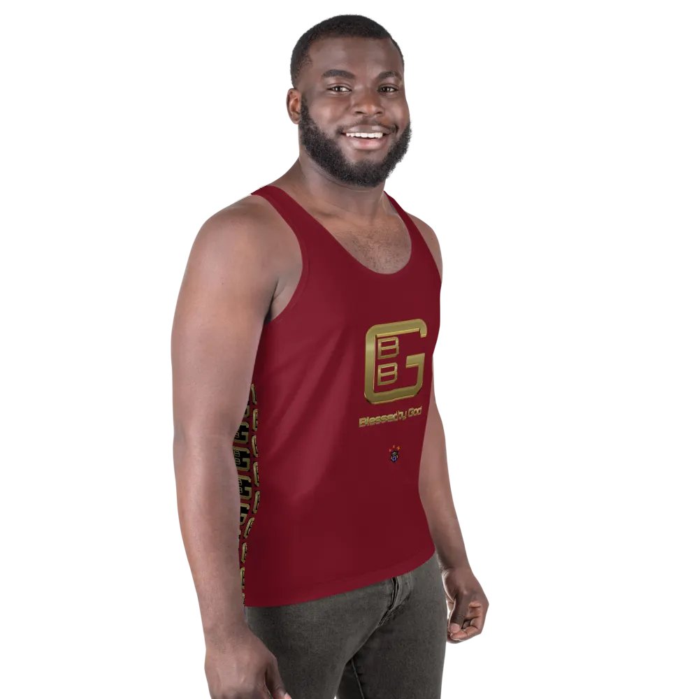 Burgundy BBG Designer Logo Tank-top product image (4)