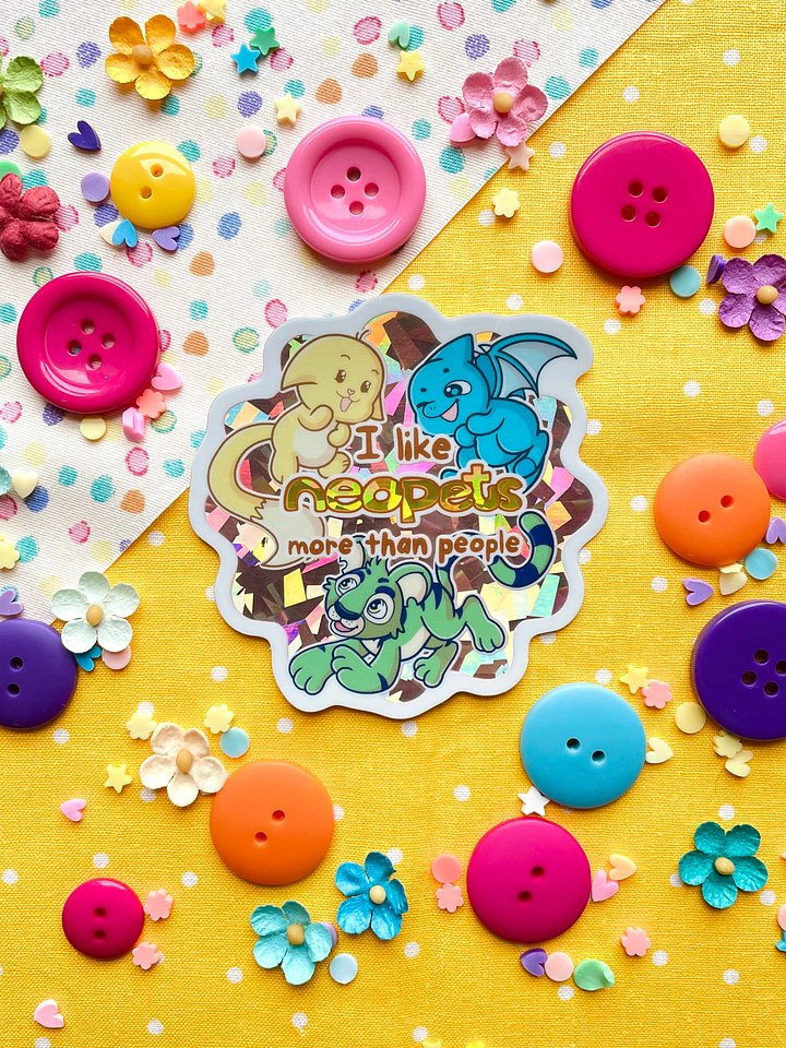 "I Love Neopets More than People" Sticker product image (1)