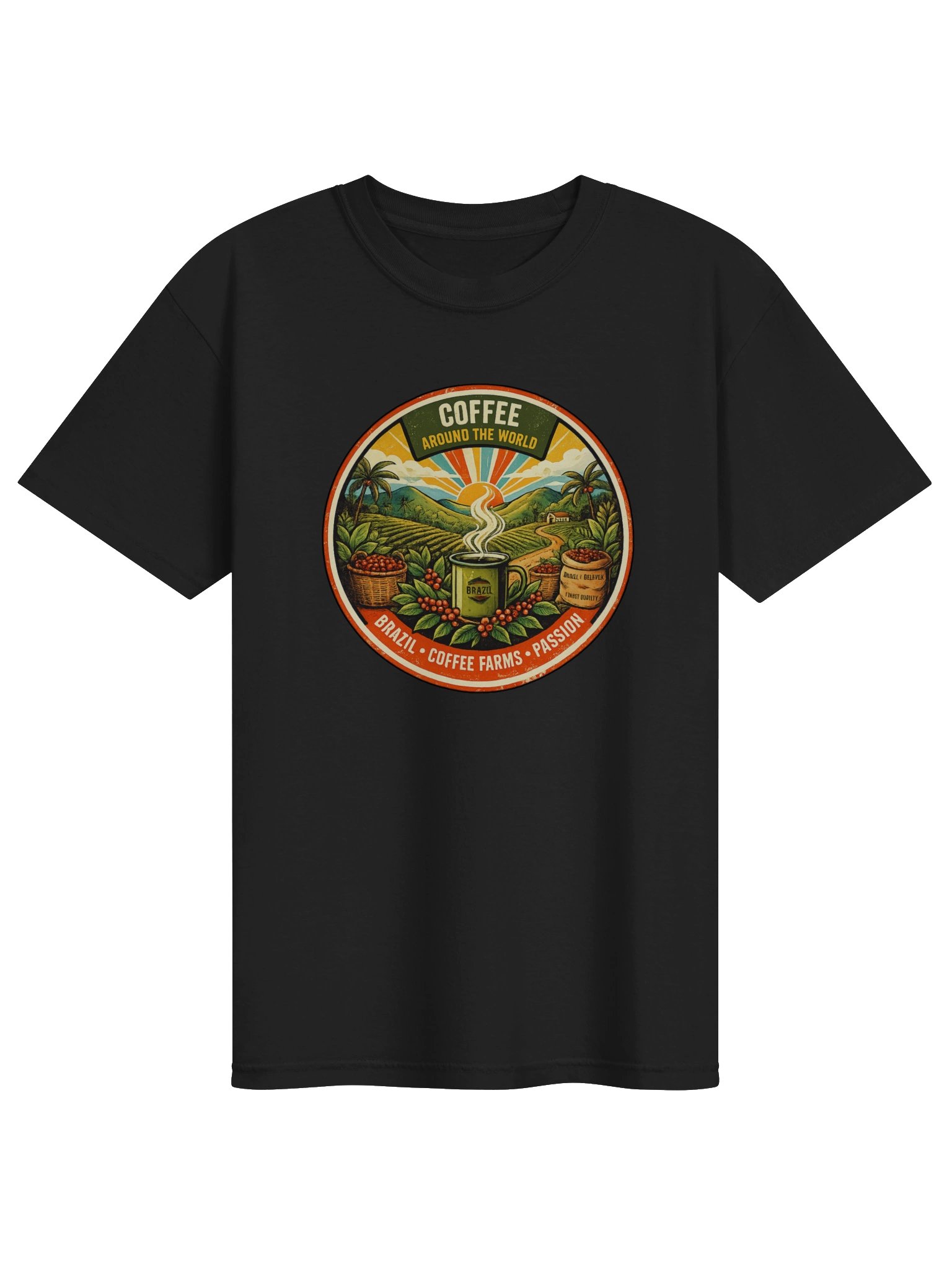 Coffee Around the World – Brazil Coffee Farms & Passion T-Shirt product image (2)