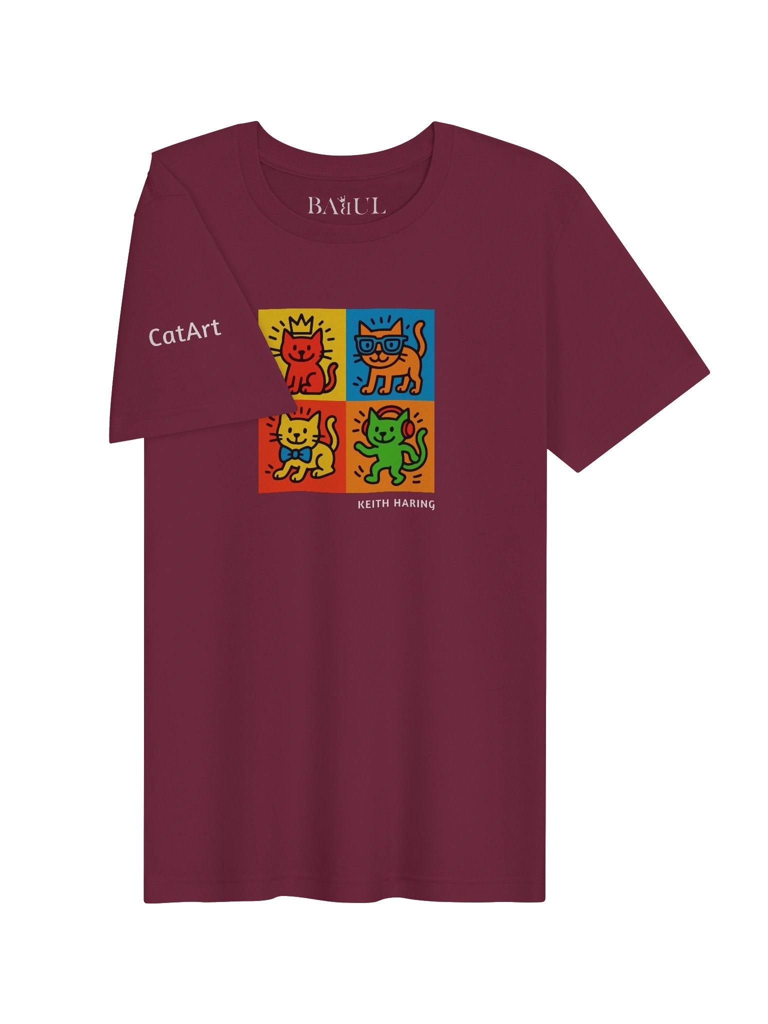 CATART Unisex Jersey Cat T-Shirt - KEITH HARING - Iconic Painting Reimagined with Cats product image (3)