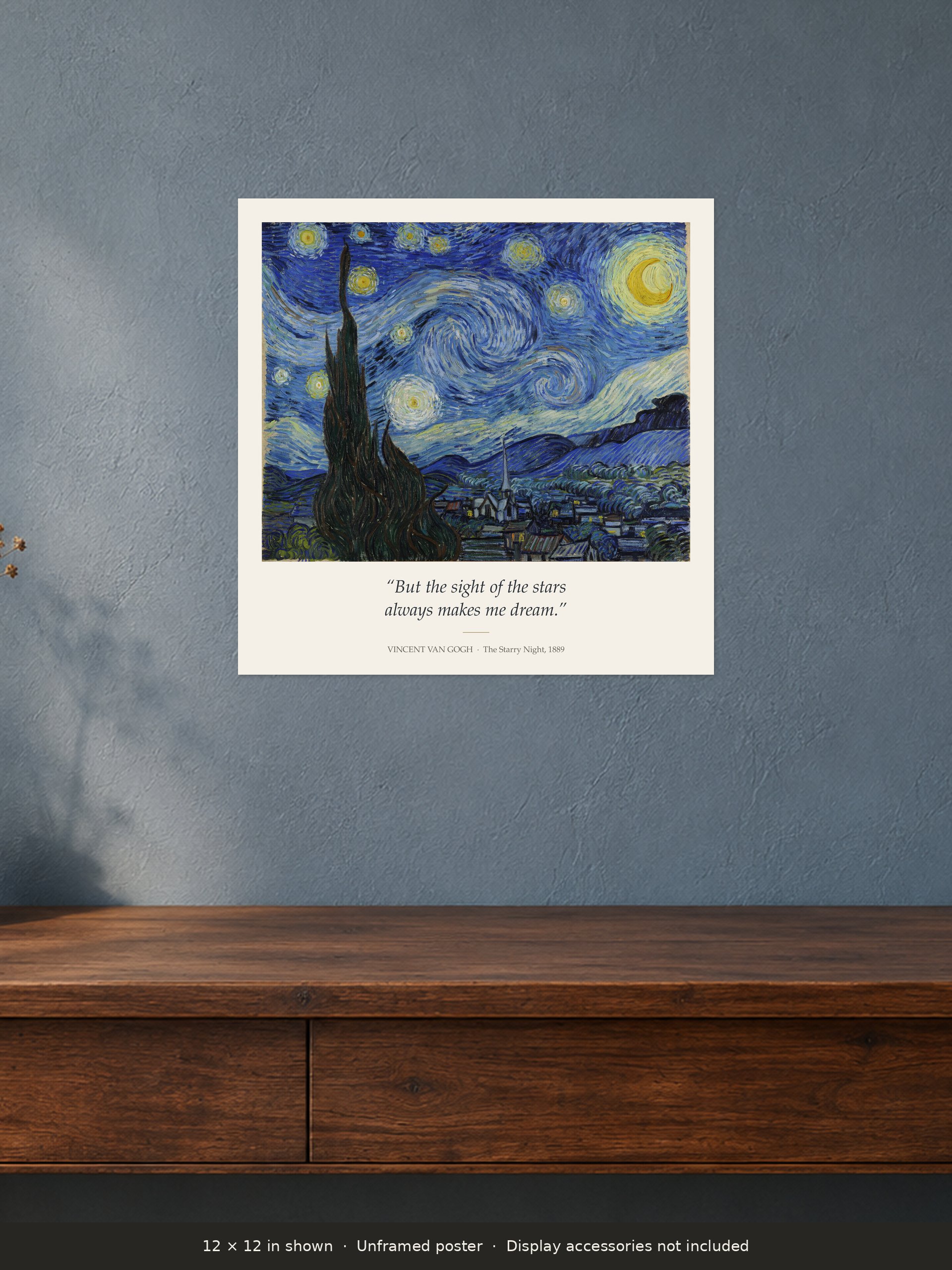 Vincent van Gogh – The Starry Night | The Stars Make Me Dream Poster product image (2)
