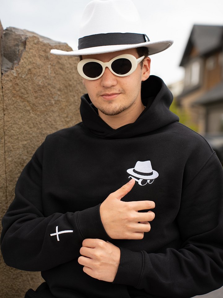 Clout Glasses & Fedora Hoodie (With Cross on Right Wrist) product image (2)