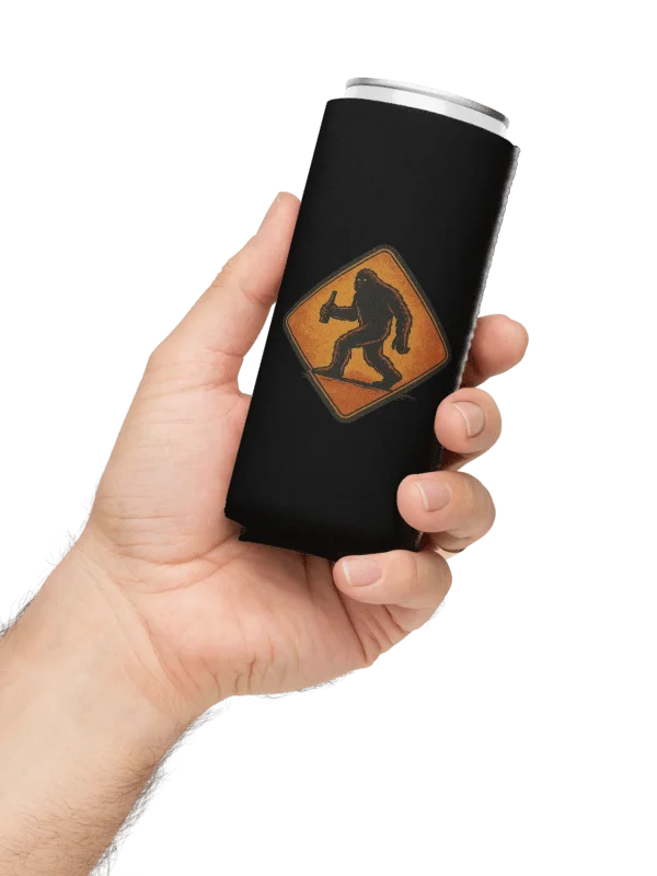 Bigfoot with Beer Crossing – Retro Sasquatch Drinking Coozie product image (7)