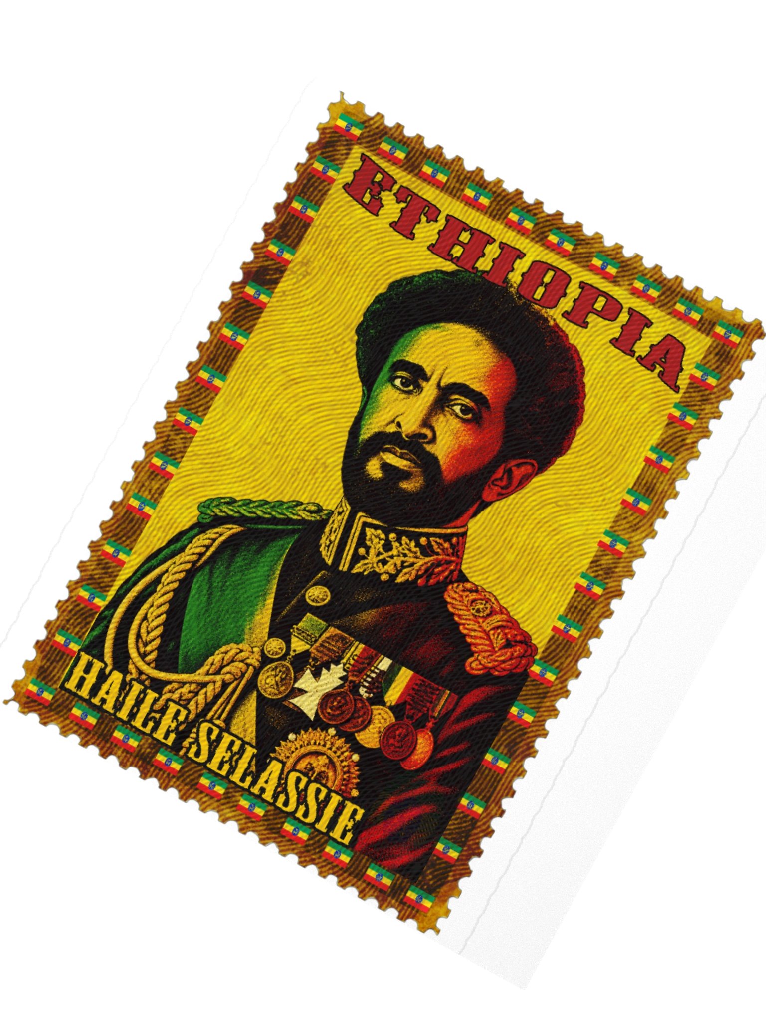 Haile Selassie Ethiopia Vintage Postage Stamp Sticker product image (5)
