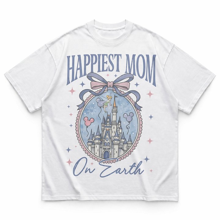 Happiest Mom On Earth Shirt - Retro Magical Castle Mother's Day Tee product image (2)