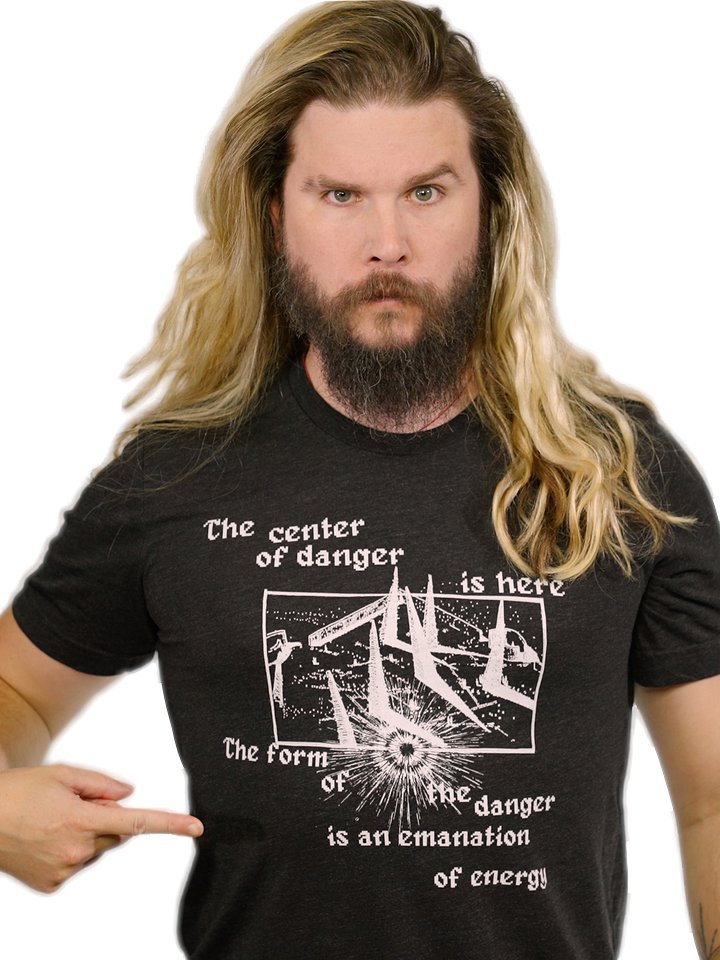 THE CENTER OF DANGER IS HERE (white) product image (1)