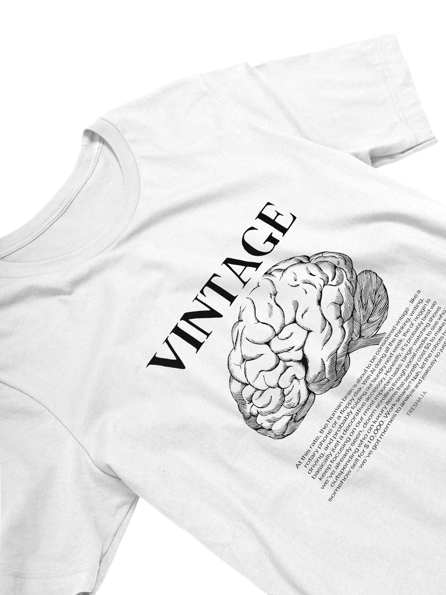 Vintage Brain White Tee product image (3)