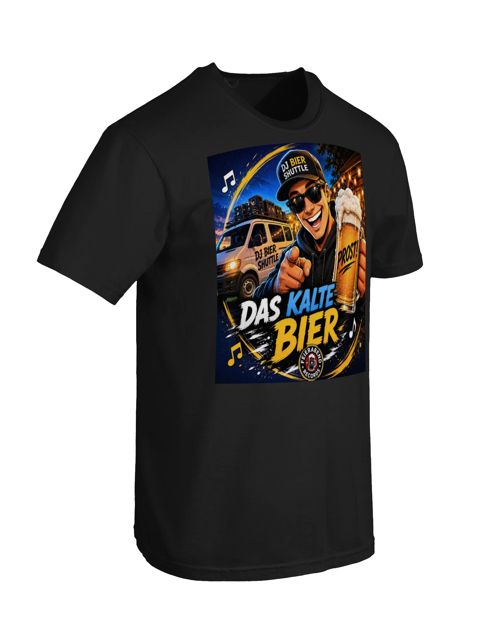 DJ Beer Shuttle T-Shirt black "Das kalte Bier" product image (6)