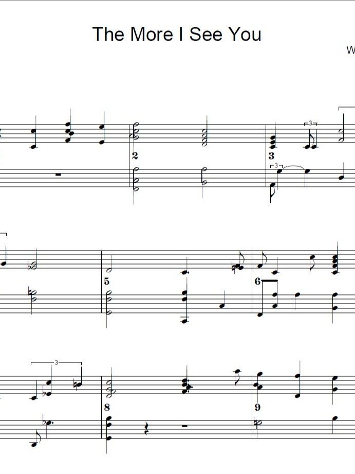 The more I see you - Piano sheet music | PDF sheet music