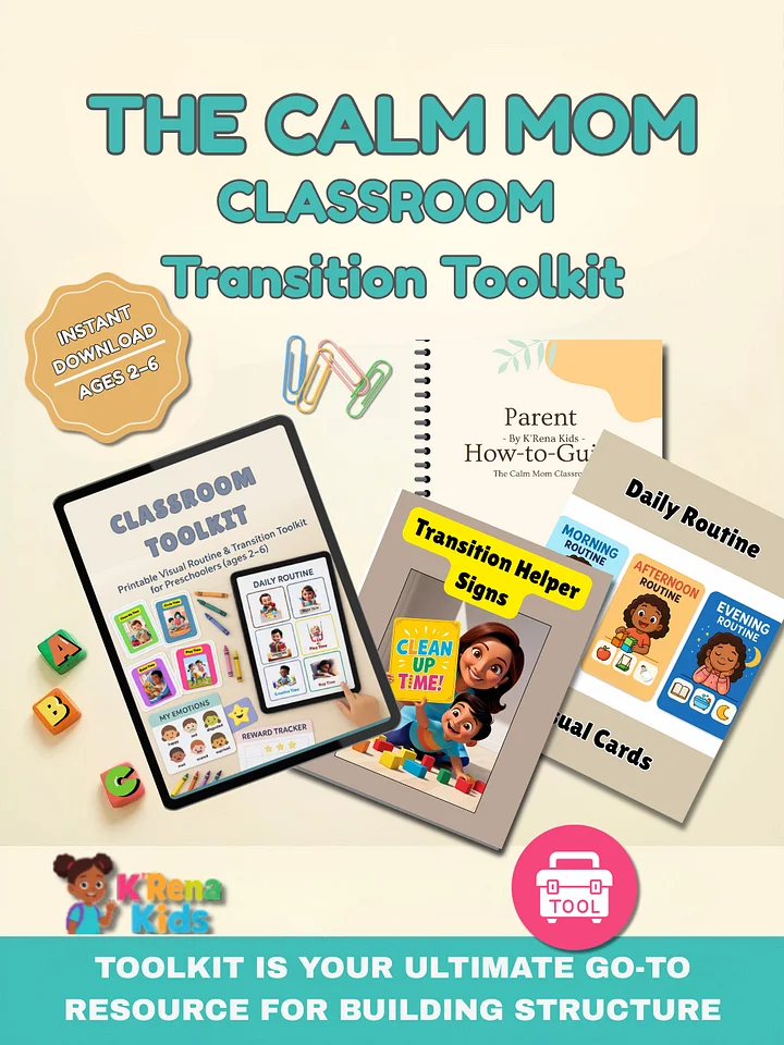 The Calm Mom Classroom™ A Visual Routine & Transition Toolkit for Preschoolers product image (1)