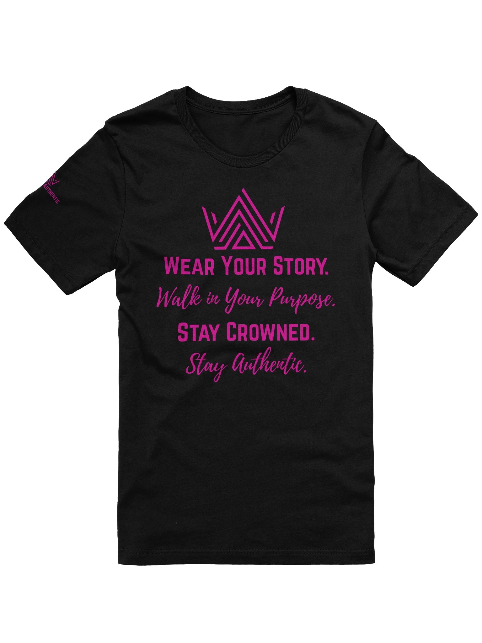 Crowned & Authentic Tee (Pink Design) product image (1)