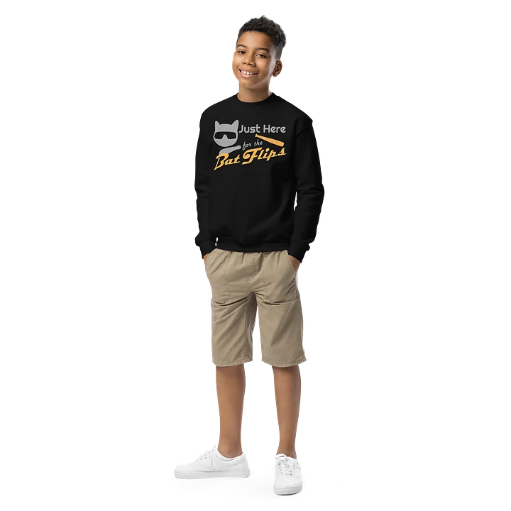 Baseball Cat (Just Here for The Bat Flips) - Unisex Youth Sweatshirt product image (1)