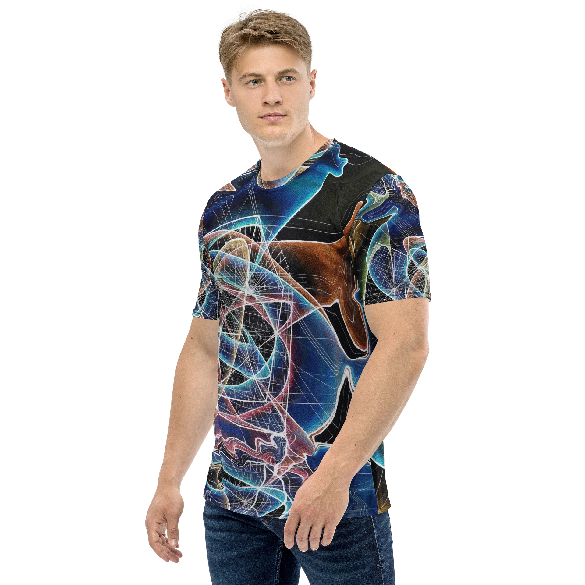 Translucent Heart - Geometric Negative Art Men's Crew Neck T-Shirt product image (5)