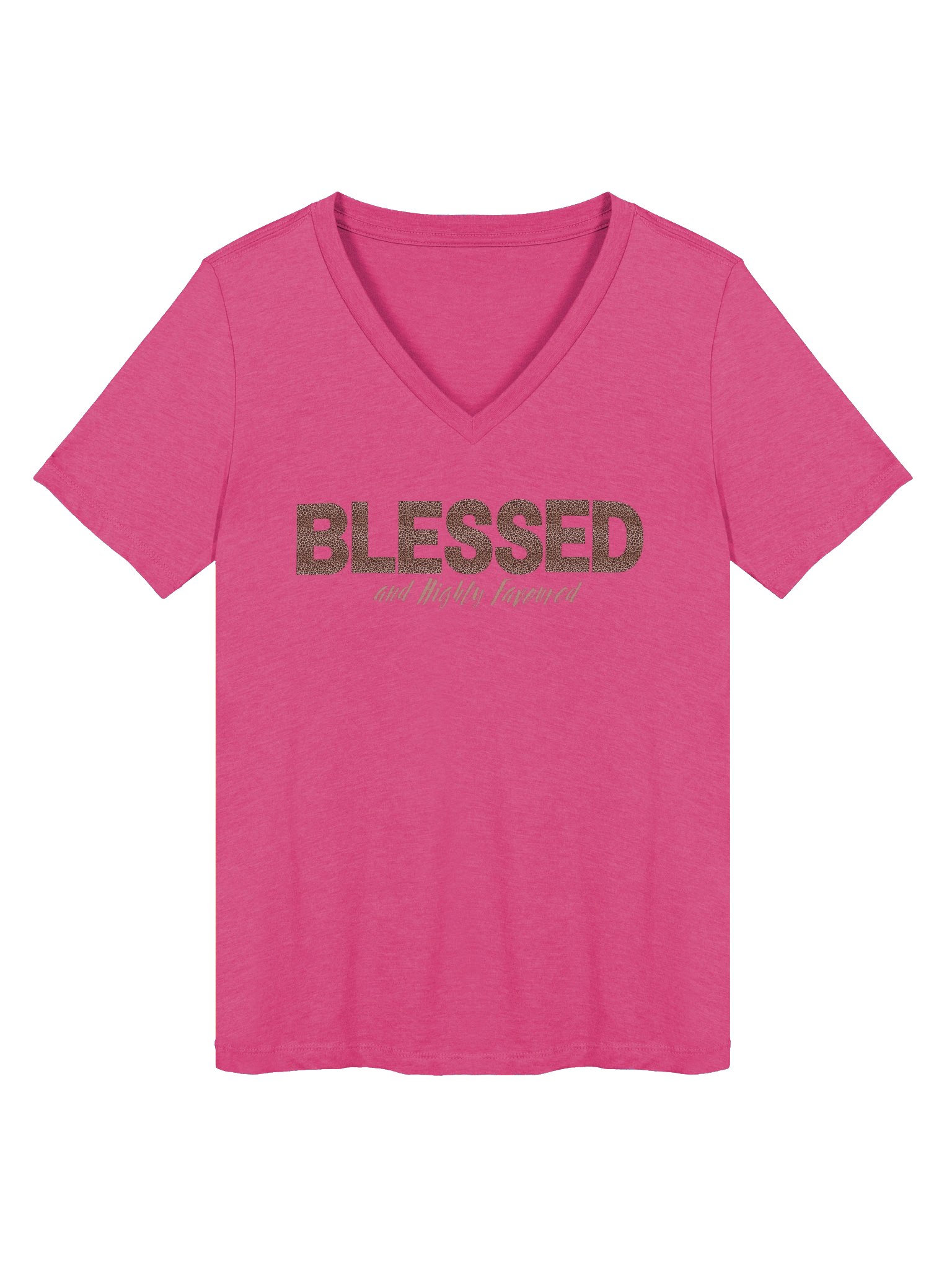 Women's Leopard Print Blessed and Highly Favoured Tee product image (1)